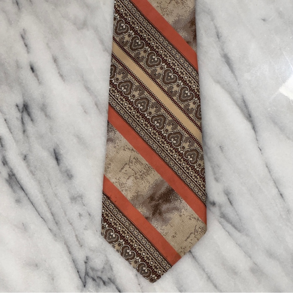 Vintage Cognizanti Tie - Retro Earth Tone Pattern